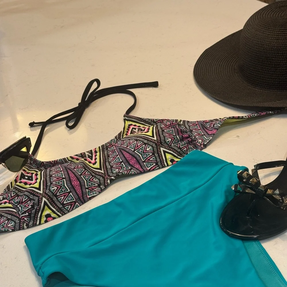 Aerie Teal Bikini set. Only bottoms are from Aerie.